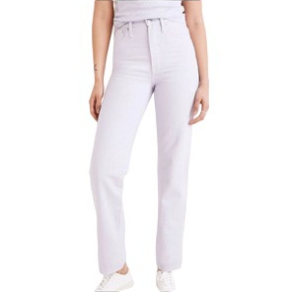 NWT Madewell Perfect Vintage Straight Leg Lilac Purple Denim Jeans Sz 25